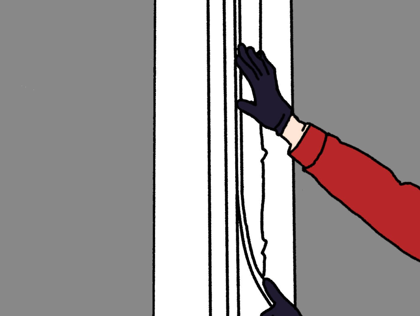 French doors draught-proofing — seals installed around door frame